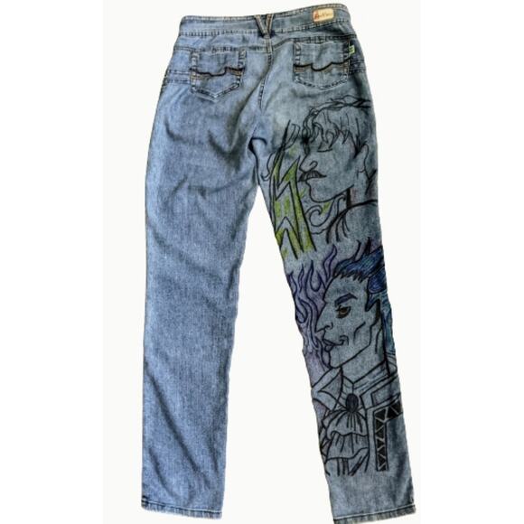 Reckless Jeans with Graffiti Custom Art Junior's 5 - Picture 2 of 13